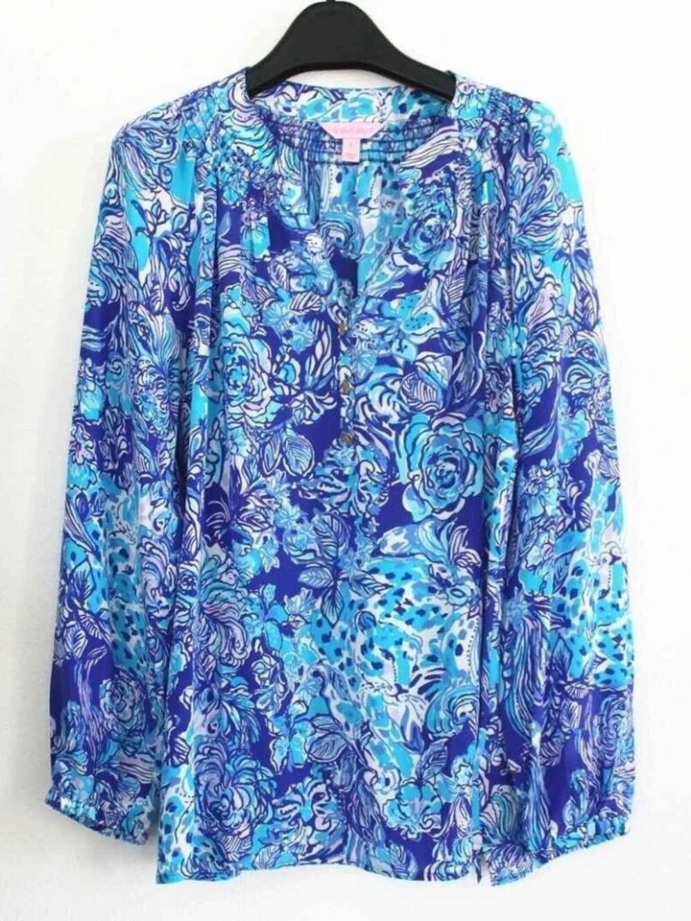 Lilly Pulitzer Elsa Cat Call Silk Top Size XS NWOT